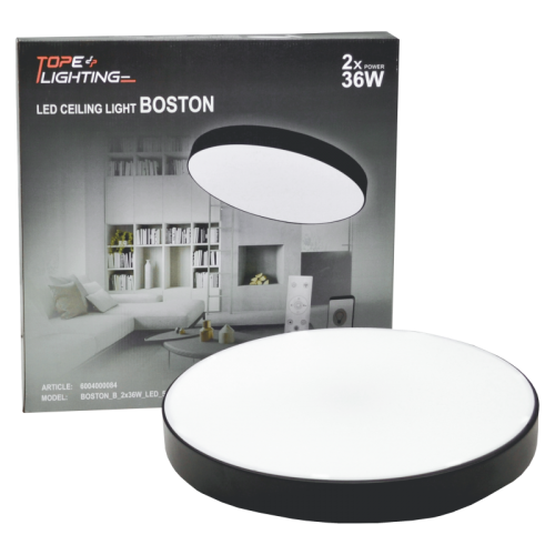 2x36W apvalus juodas lubinis LED šviestuvas BOSTON